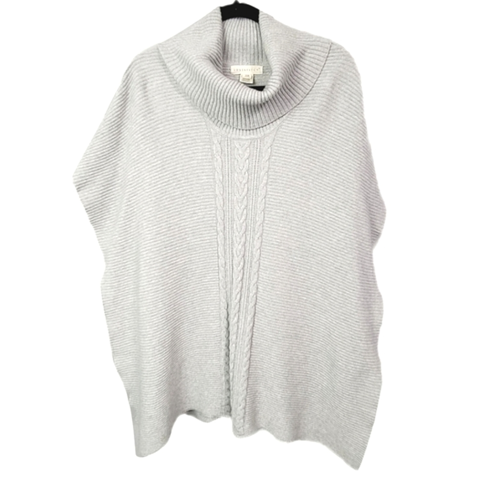Lovestitch Soft Gray Cowl Neck Poncho